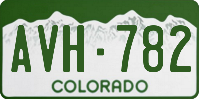 CO license plate AVH782