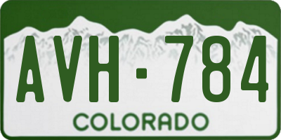 CO license plate AVH784