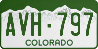 CO license plate AVH797