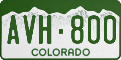 CO license plate AVH800