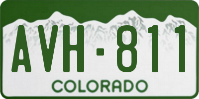 CO license plate AVH811