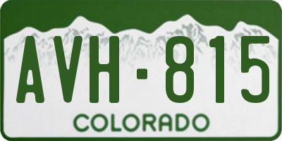 CO license plate AVH815