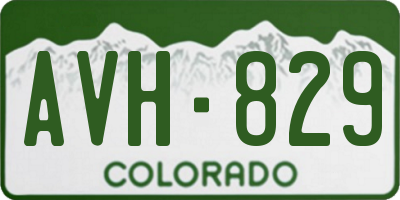 CO license plate AVH829