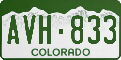 CO license plate AVH833