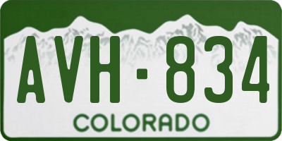 CO license plate AVH834