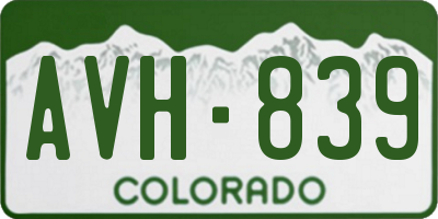 CO license plate AVH839