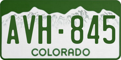 CO license plate AVH845
