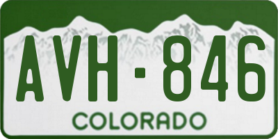 CO license plate AVH846