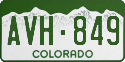 CO license plate AVH849
