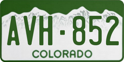 CO license plate AVH852