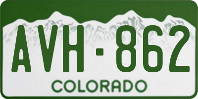 CO license plate AVH862