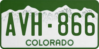 CO license plate AVH866