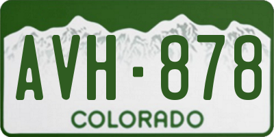 CO license plate AVH878