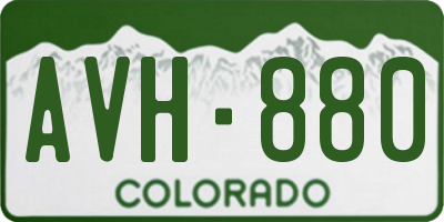 CO license plate AVH880