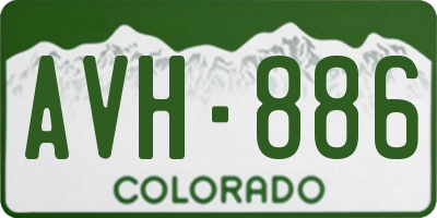 CO license plate AVH886