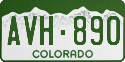 CO license plate AVH890