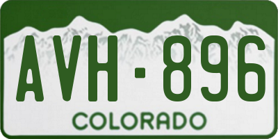 CO license plate AVH896