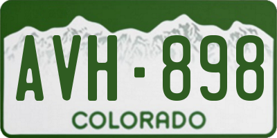 CO license plate AVH898