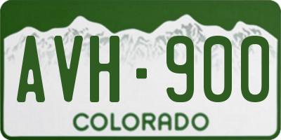 CO license plate AVH900