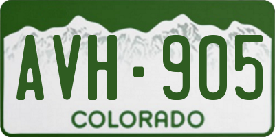 CO license plate AVH905