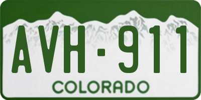 CO license plate AVH911