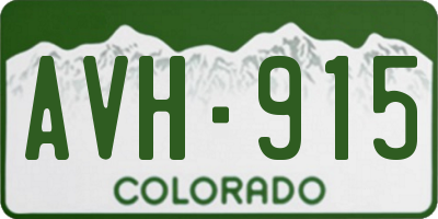 CO license plate AVH915