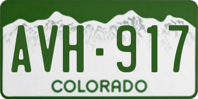 CO license plate AVH917