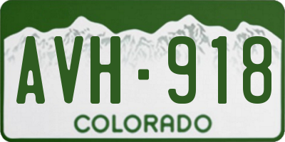 CO license plate AVH918