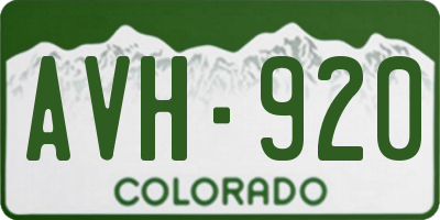 CO license plate AVH920