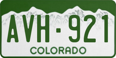 CO license plate AVH921