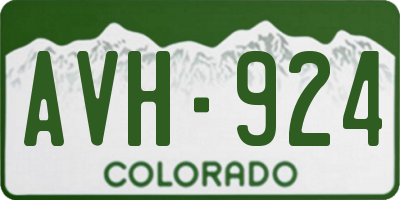 CO license plate AVH924