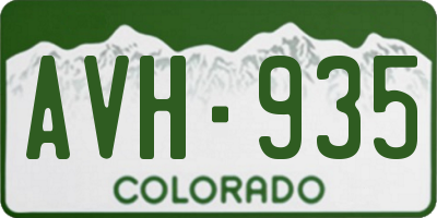 CO license plate AVH935