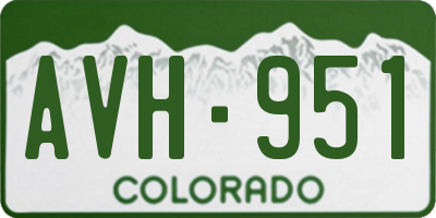 CO license plate AVH951
