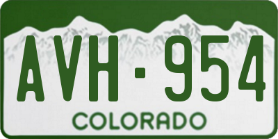 CO license plate AVH954