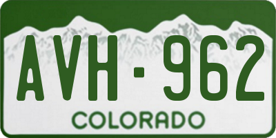 CO license plate AVH962