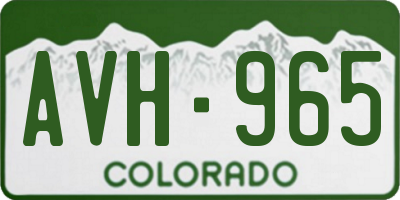 CO license plate AVH965