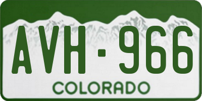 CO license plate AVH966