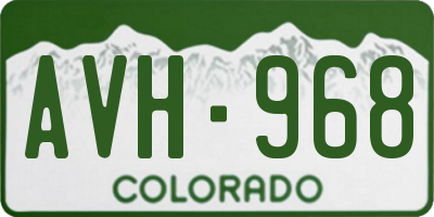 CO license plate AVH968