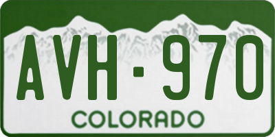 CO license plate AVH970