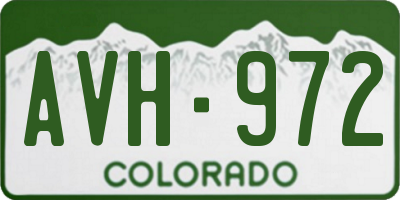 CO license plate AVH972
