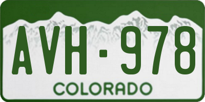 CO license plate AVH978