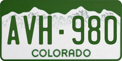 CO license plate AVH980