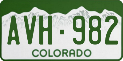 CO license plate AVH982