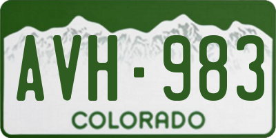 CO license plate AVH983