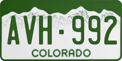 CO license plate AVH992
