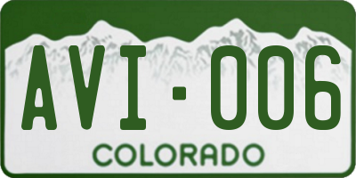 CO license plate AVI006