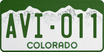 CO license plate AVI011