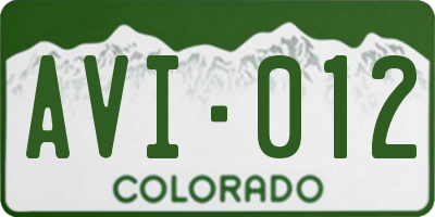 CO license plate AVI012