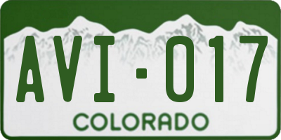 CO license plate AVI017