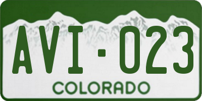 CO license plate AVI023